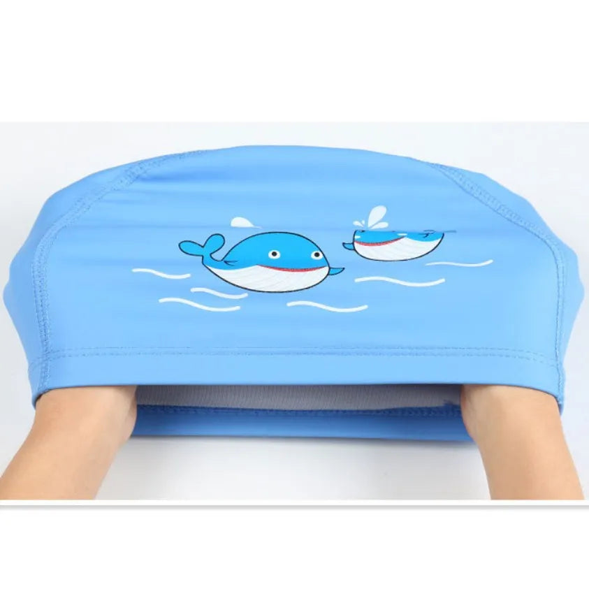 1-10 Years Old Cartoon Animal Children Swimming Caps Elastic Elastic Boys Gilrs Swimming Hat Long Hair Waterproof Swim Pool Cap