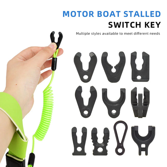 YOUZI POM Outboard Boat Kill Switch Motor Engine Shut Off Tether Emergency Safety Stop Key Cord Lanyard For Outboard Engine
