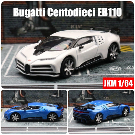 1:64 Bugatti Centodieci EB110 Miniature Toy Car 1/64 JKM Racing Vehicle Model Free Wheels Diecast Alloy Metal Collection Gift